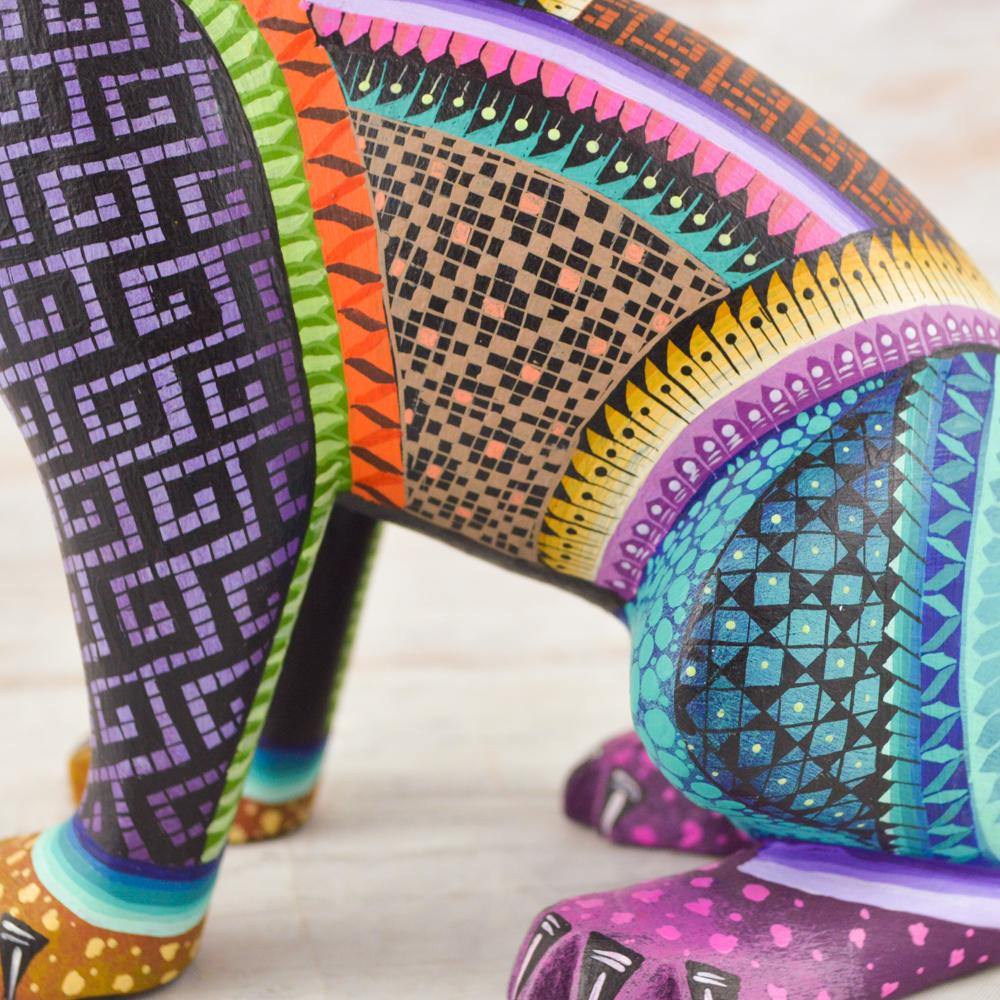 Alebrije Oaxacan Wood Carving Cat - Magia Mexica