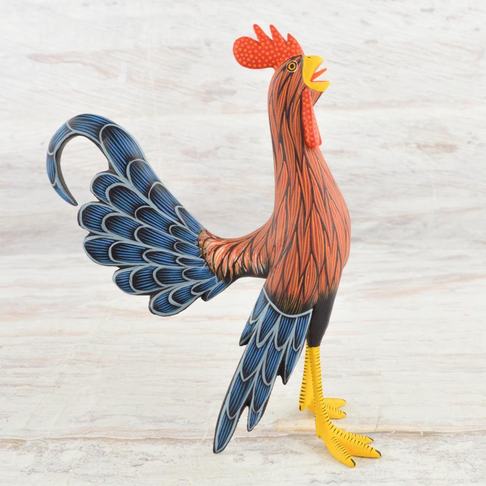 Alebrije Oaxacan Wood Carving Rooster - Magia Mexica