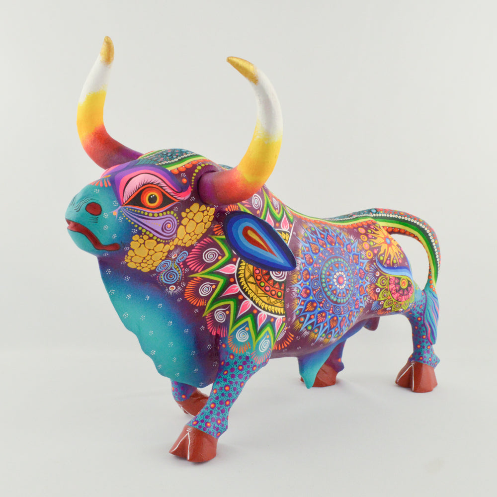 Bull Alebrije Oaxacan Wood Carving - magiamexica.com