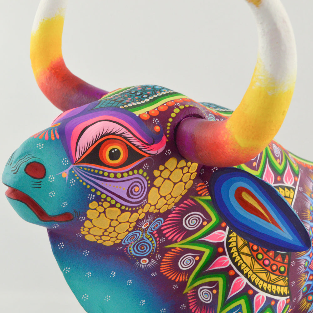 Bull Alebrije Oaxacan Wood Carving - magiamexica.com