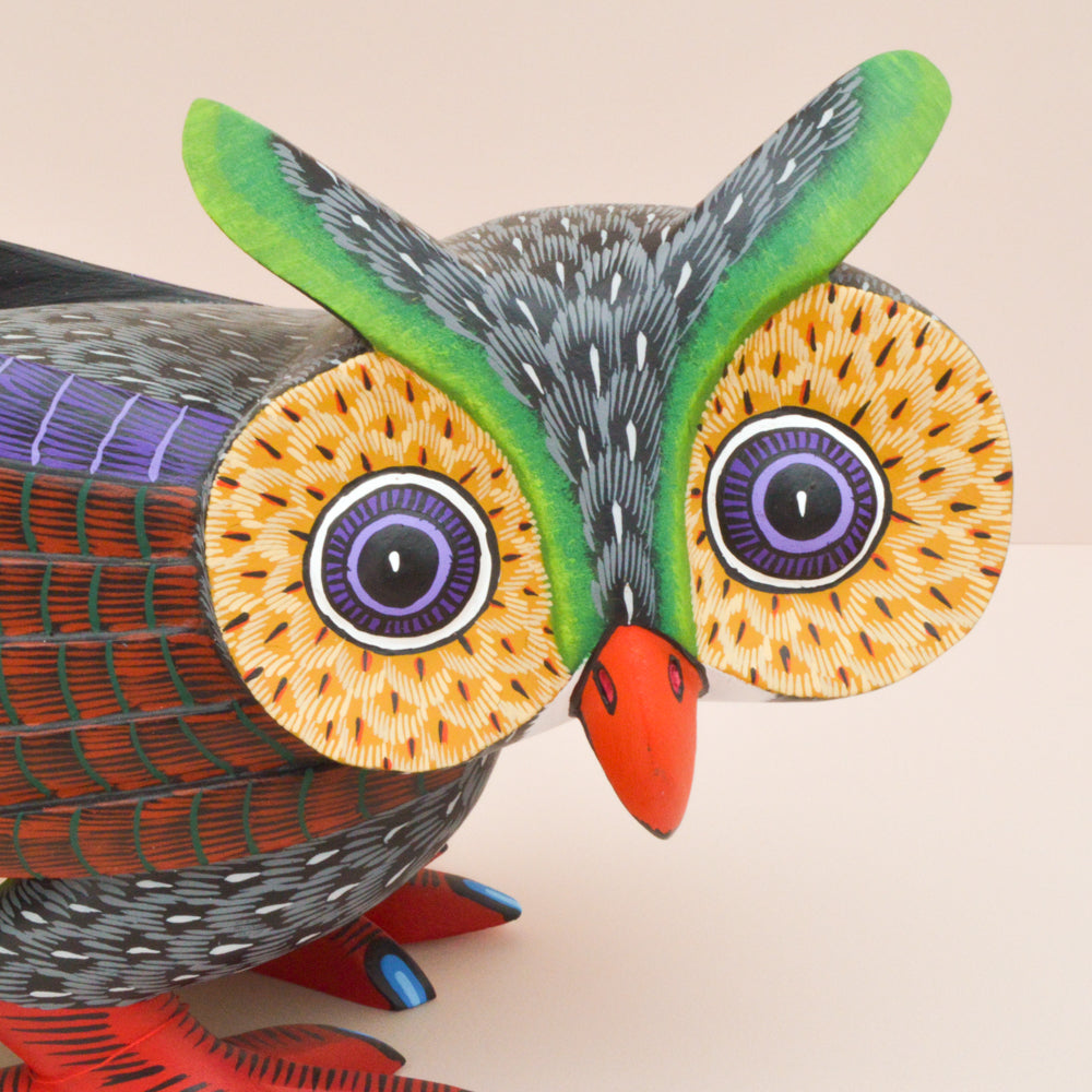 Owl Alebrije Oaxacan Wood Carving - Magia Mexica 