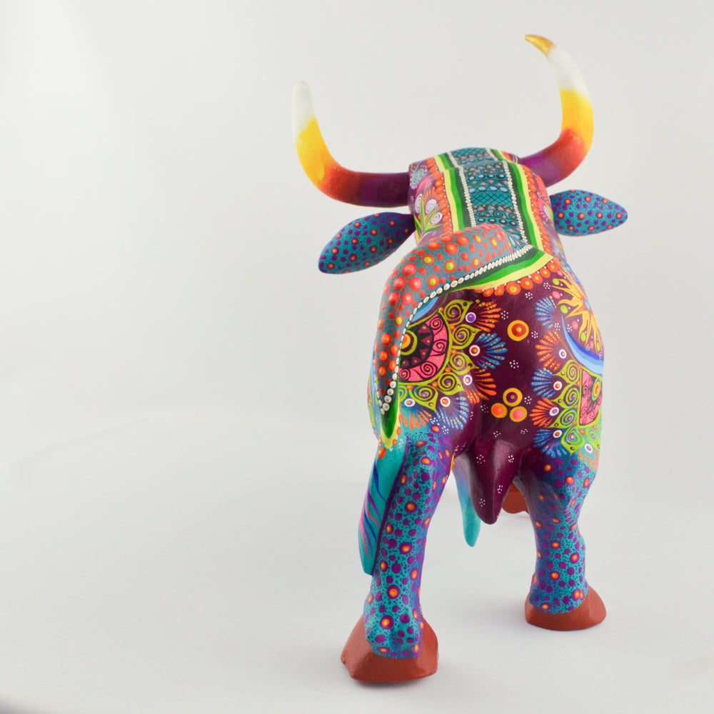 Bull Alebrije Oaxacan Wood Carving - magiamexica.com