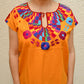Embroidered Mexican Blouse | Amber - Alebrije Huichol Mexican Folk art magiamexica.com