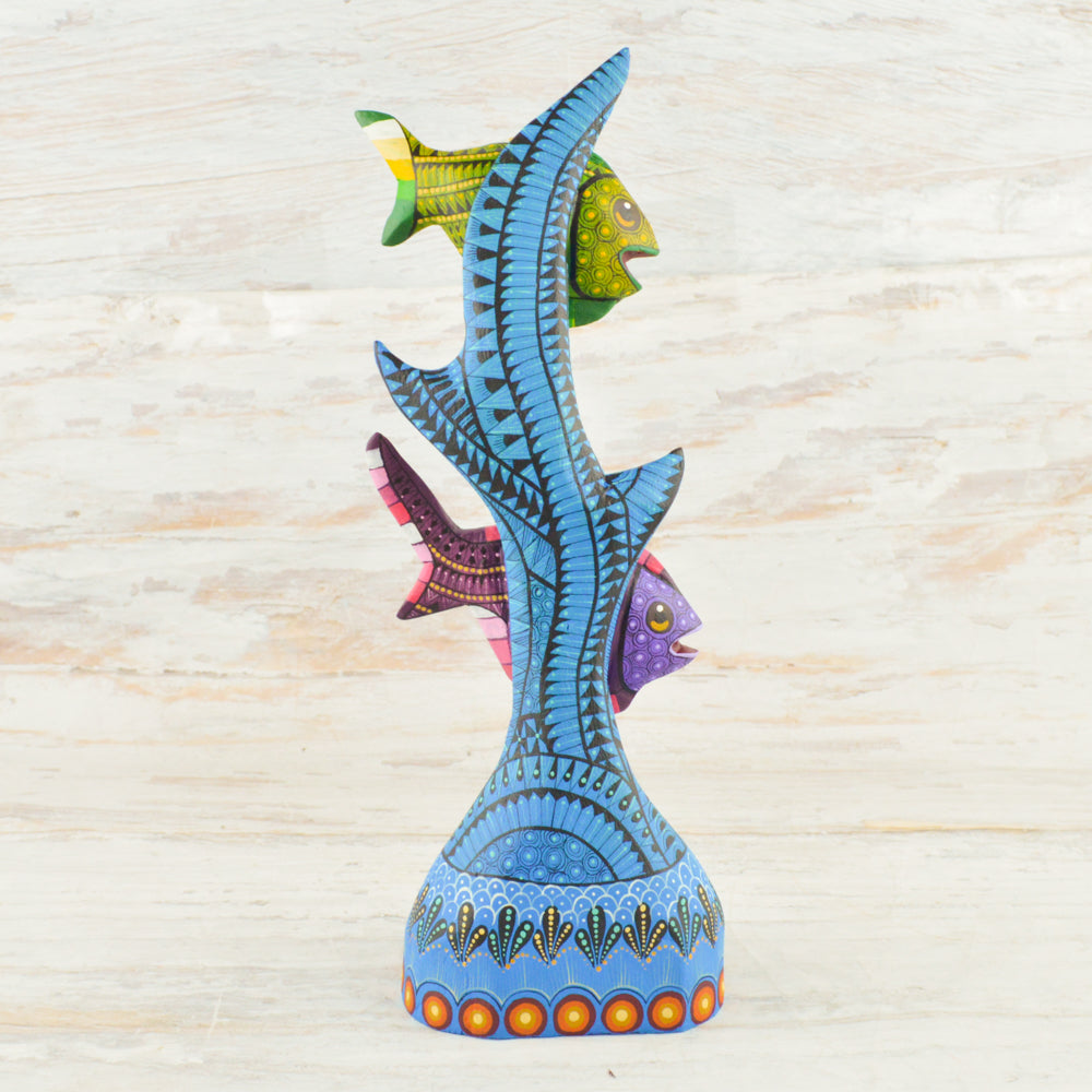 Fish Alebrije Oaxacan Wood Carving - Alebrije Huichol Mexican Folk art magiamexica.com