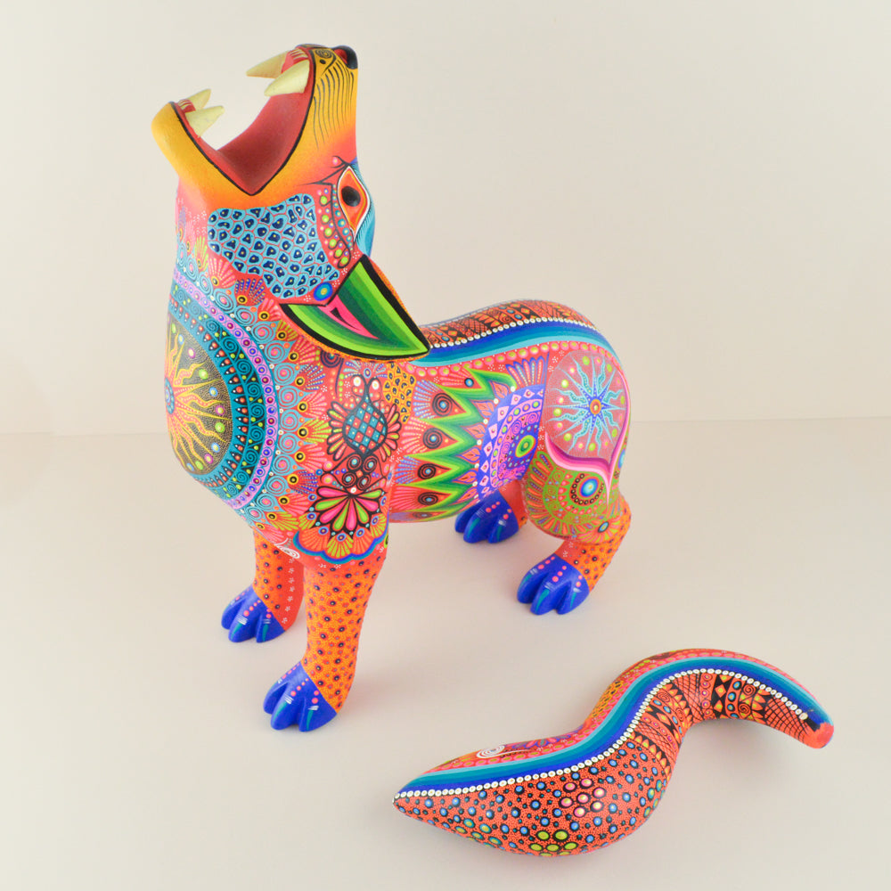 Alebrije Oaxacan Wood Carving Coyote - Magia Mexica