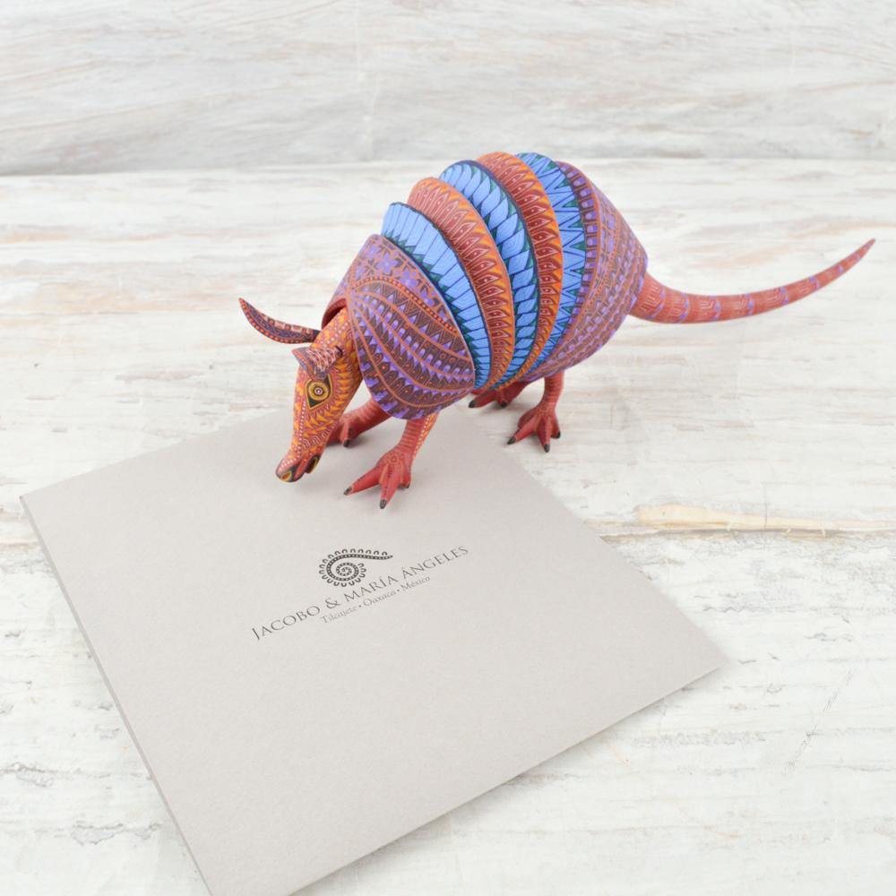 Alebrije Oaxacan Wood Carving Armadillo - Magia Mexica