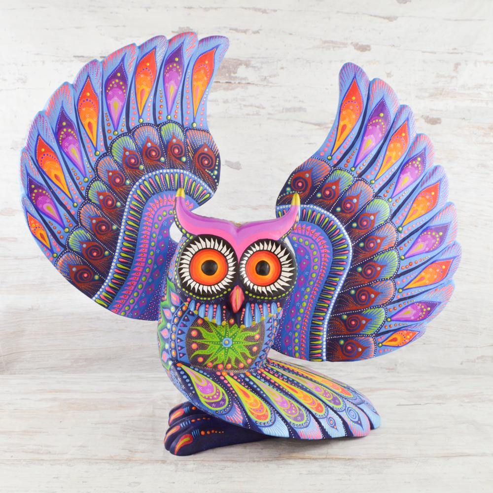 Alebrije Oaxacan Wood Carving Owl - Magia Mexica