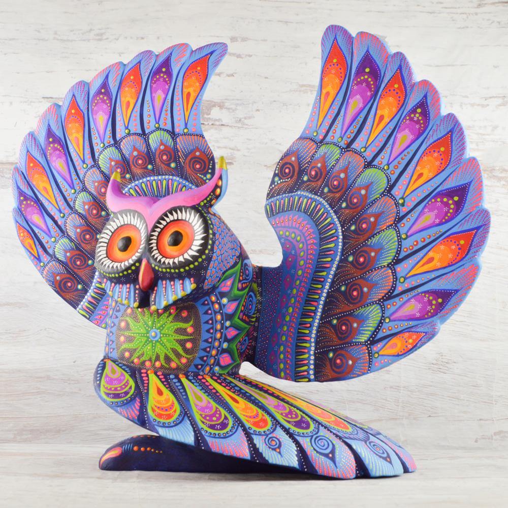 Alebrije Oaxacan Wood Carving Owl - Magia Mexica