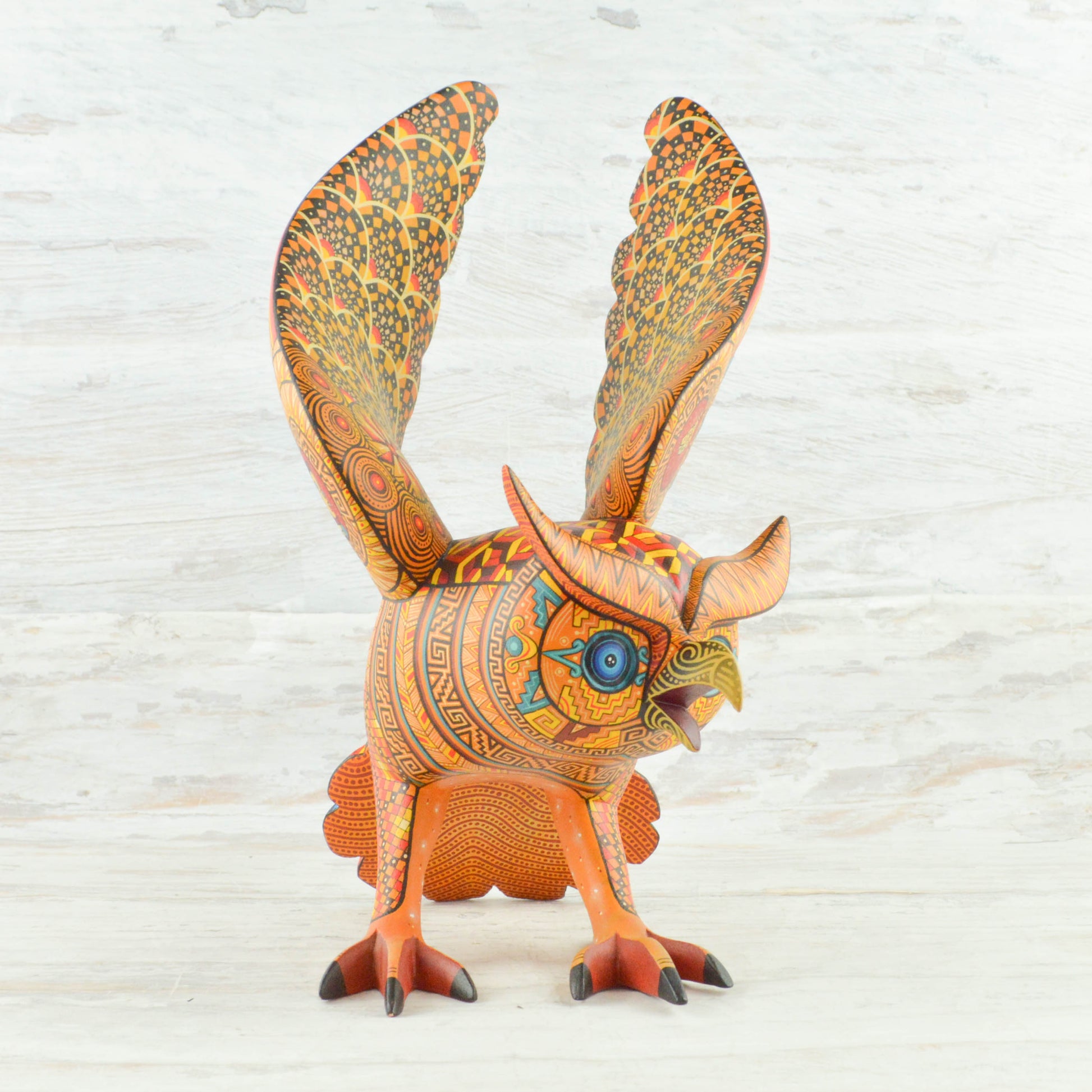 Owl Alebrije Oaxacan Wood Carving - Alebrije Huichol Mexican Folk art magiamexica.com