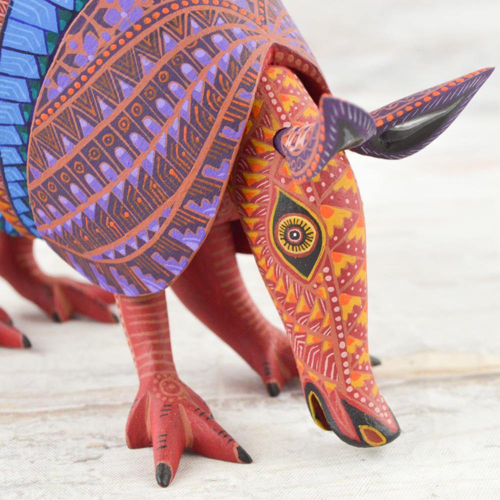 Alebrije Oaxacan Wood Carving Armadillo - Magia Mexica