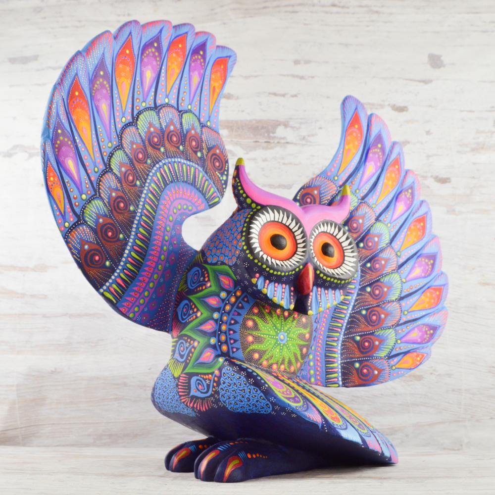 Alebrije Oaxacan Wood Carving Owl - Magia Mexica