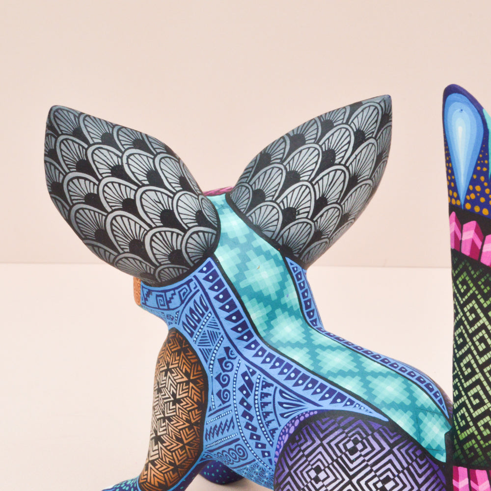 Fox Alebrije Oaxacan Wood Carving - Magia Mexica 
