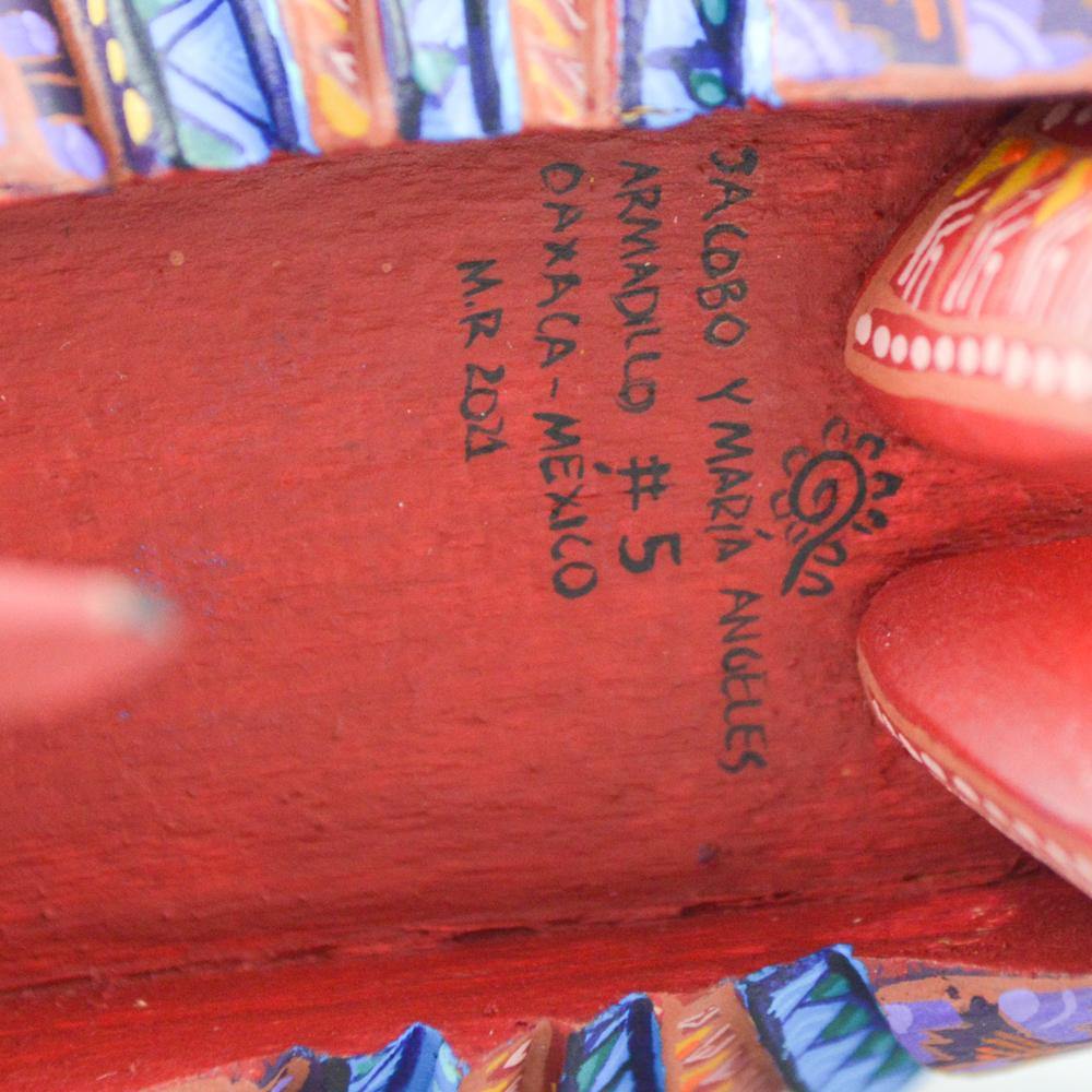 Alebrije Oaxacan Wood Carving Armadillo - Magia Mexica