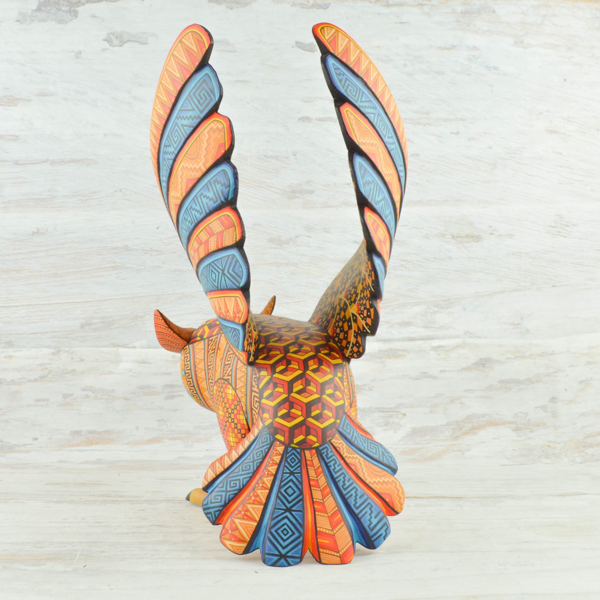 Owl Alebrije Oaxacan Wood Carving - Alebrije Huichol Mexican Folk art magiamexica.com