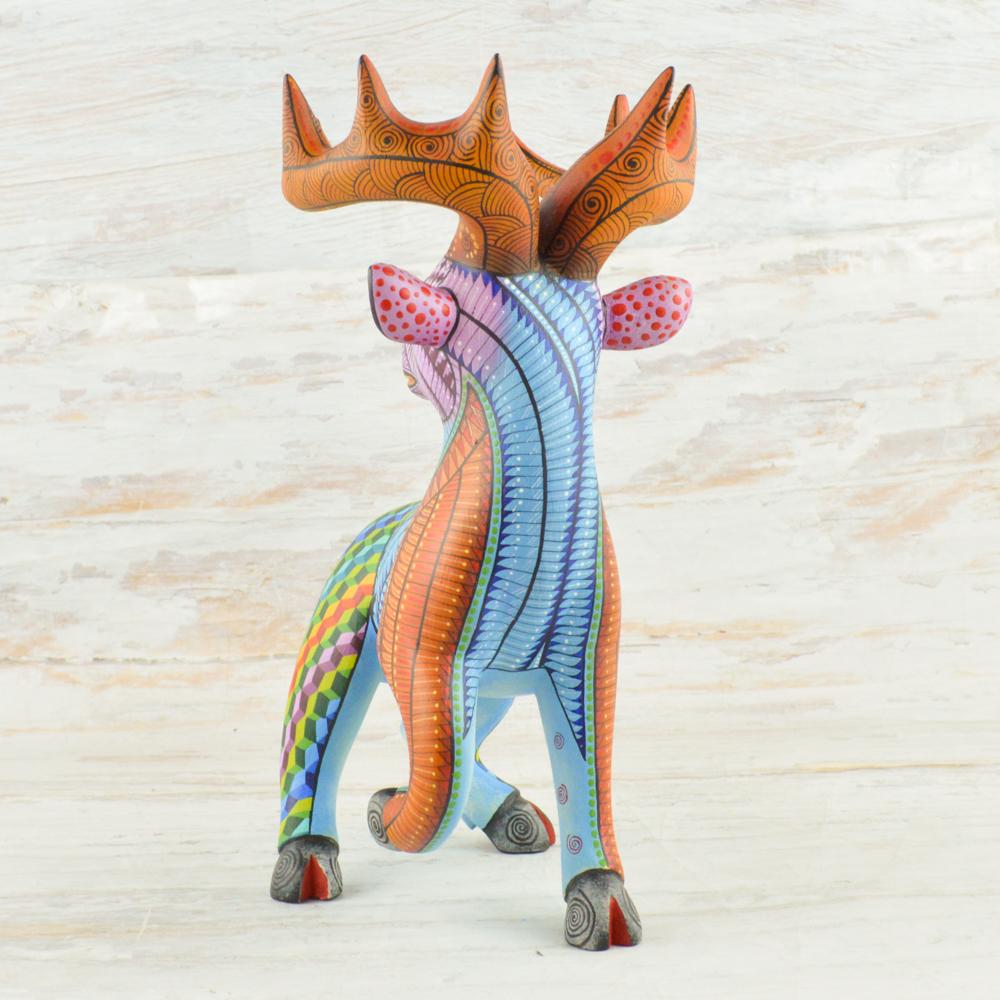 Deer #4 Alebrije Oaxacan Wood Carving - Alebrije Huichol Mexican Folk art magiamexica.com