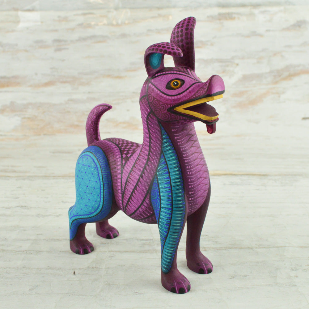 Dog Alebrije Oaxacan Wood Carving - Alebrije Huichol Mexican Folk art magiamexica.com