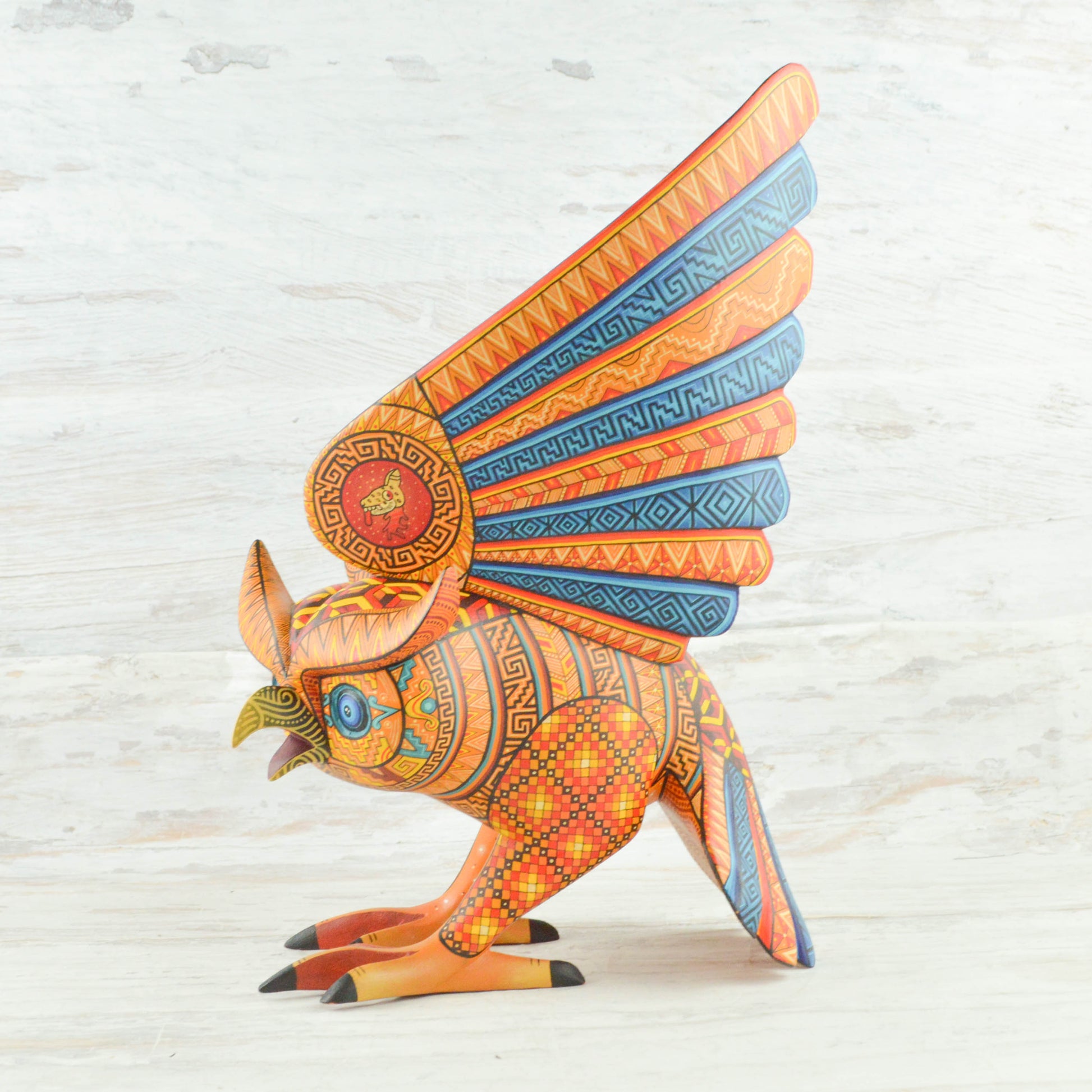 Owl Alebrije Oaxacan Wood Carving - Alebrije Huichol Mexican Folk art magiamexica.com