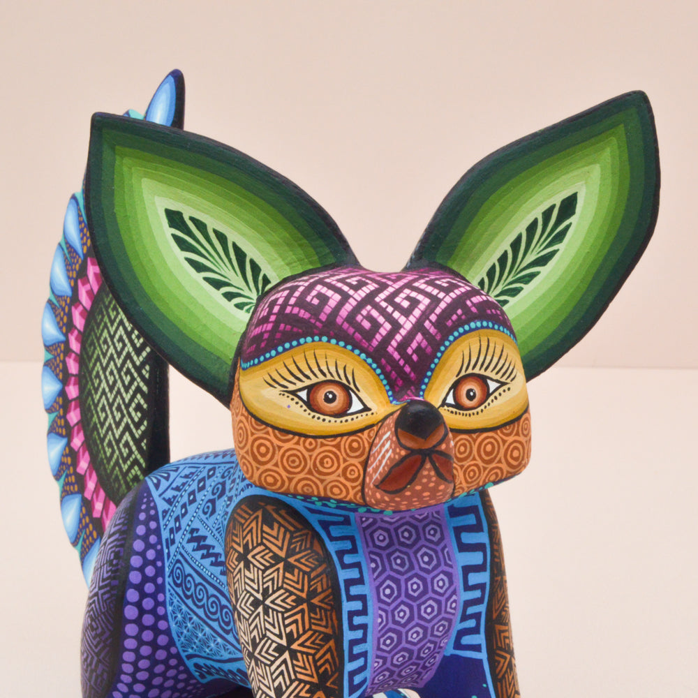 Fox Alebrije Oaxacan Wood Carving - Magia Mexica 