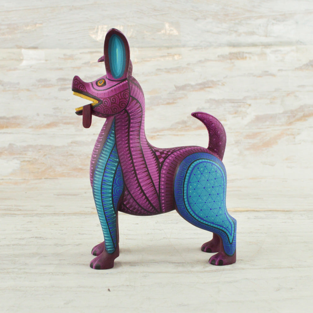 Dog Alebrije Oaxacan Wood Carving - Alebrije Huichol Mexican Folk art magiamexica.com