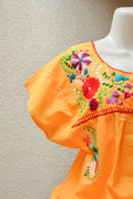 Embroidered Mexican Dress | Yellow - Alebrije Huichol Mexican Folk art magiamexica.com