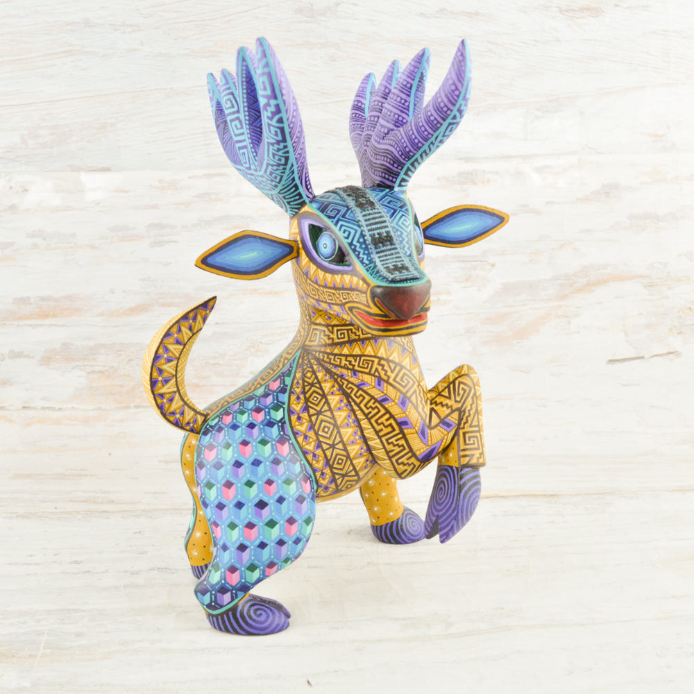 Deer Alebrije Oaxacan Wood Carving - Alebrije Huichol Mexican Folk art magiamexica.com