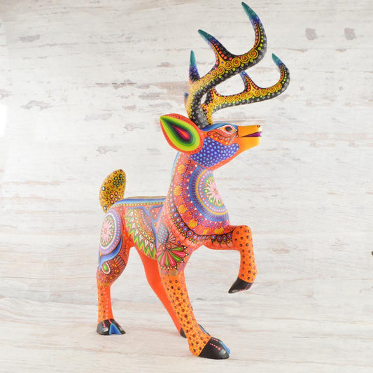 Alebrije Oaxacan Wood Carving Deer - Magia Mexica