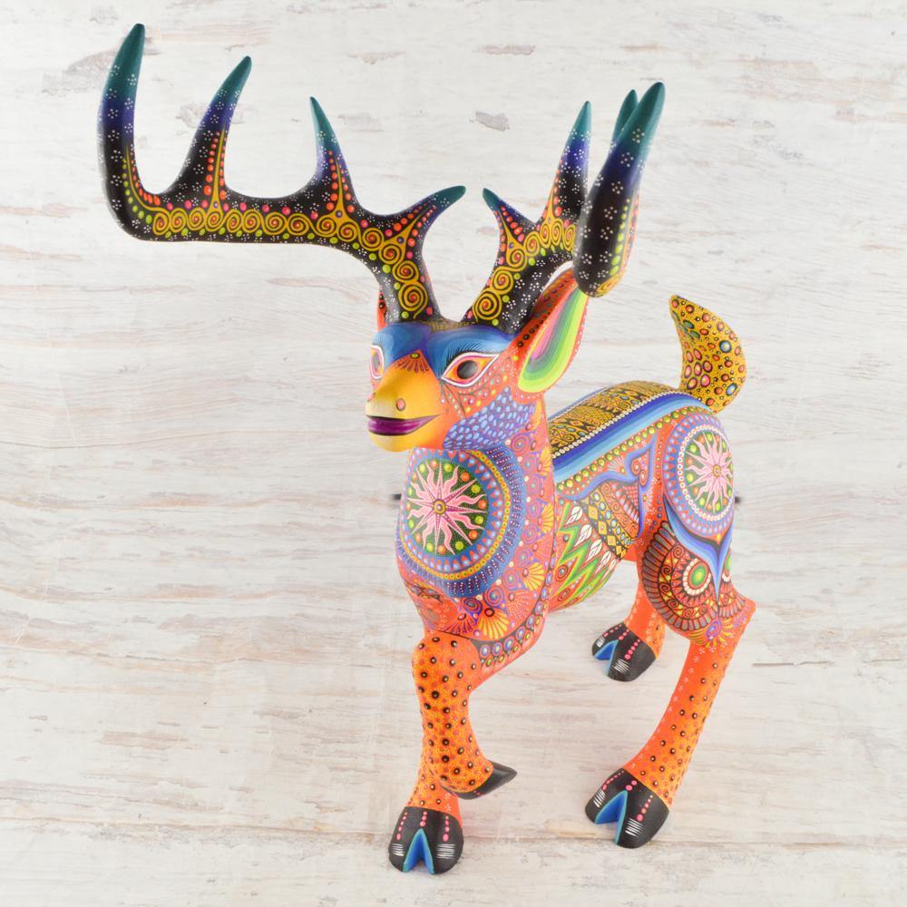 Alebrije Oaxacan Wood Carving Deer - Magia Mexica
