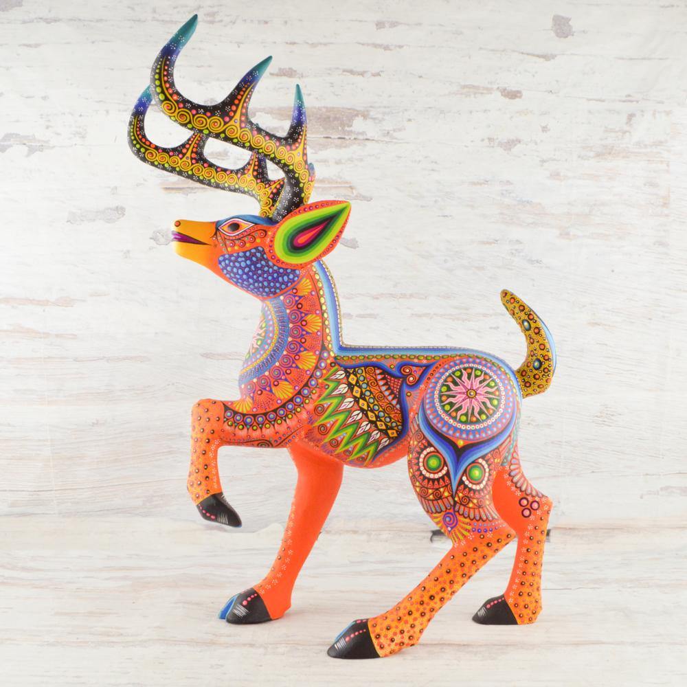 Alebrije Oaxacan Wood Carving Deer - Magia Mexica