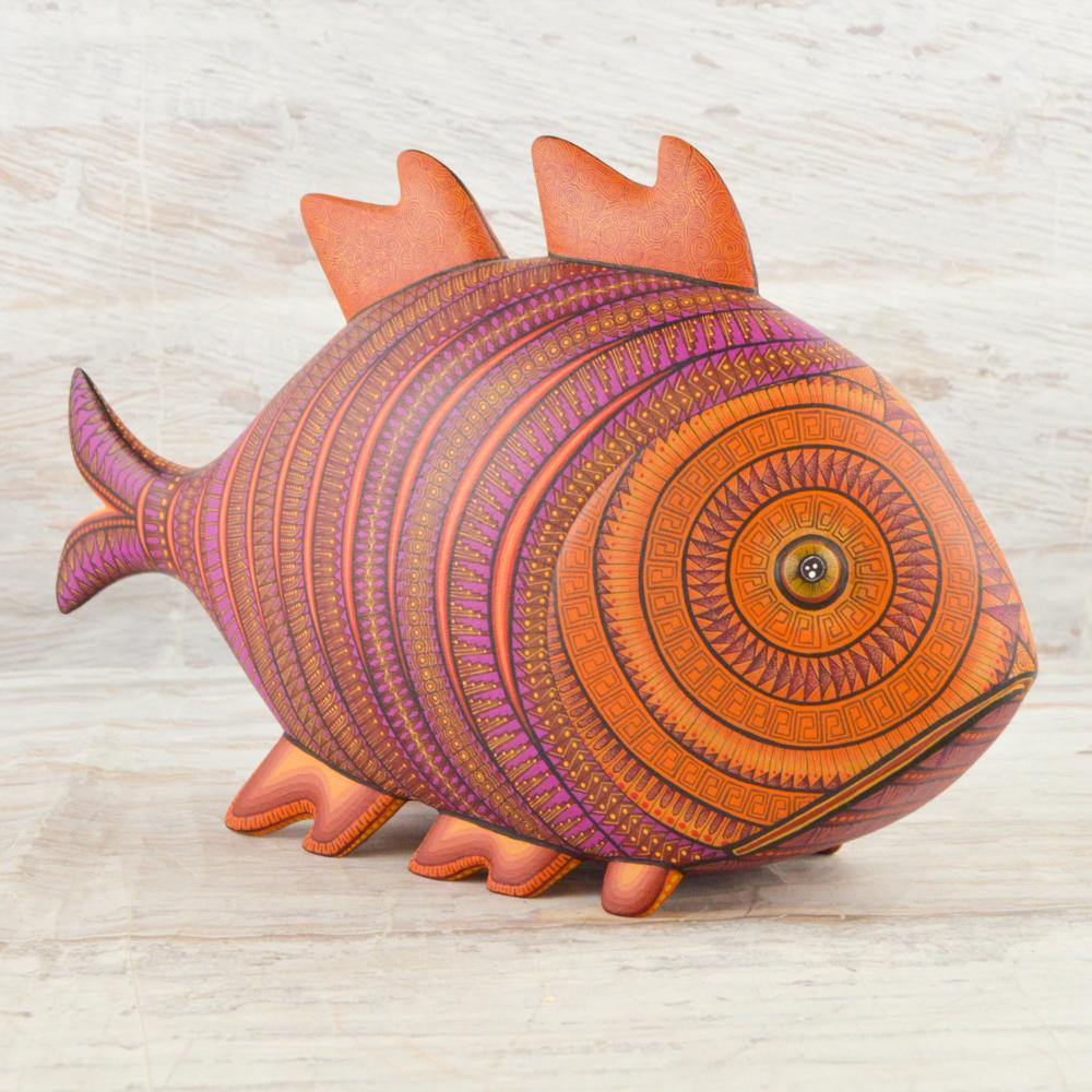 Alebrije Oaxacan Wood Carving Fish - Magia Mexica
