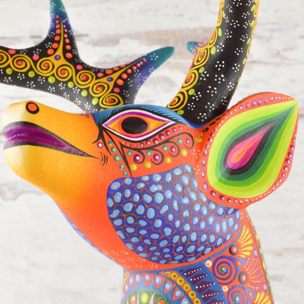 Alebrije Oaxacan Wood Carving Deer - Magia Mexica