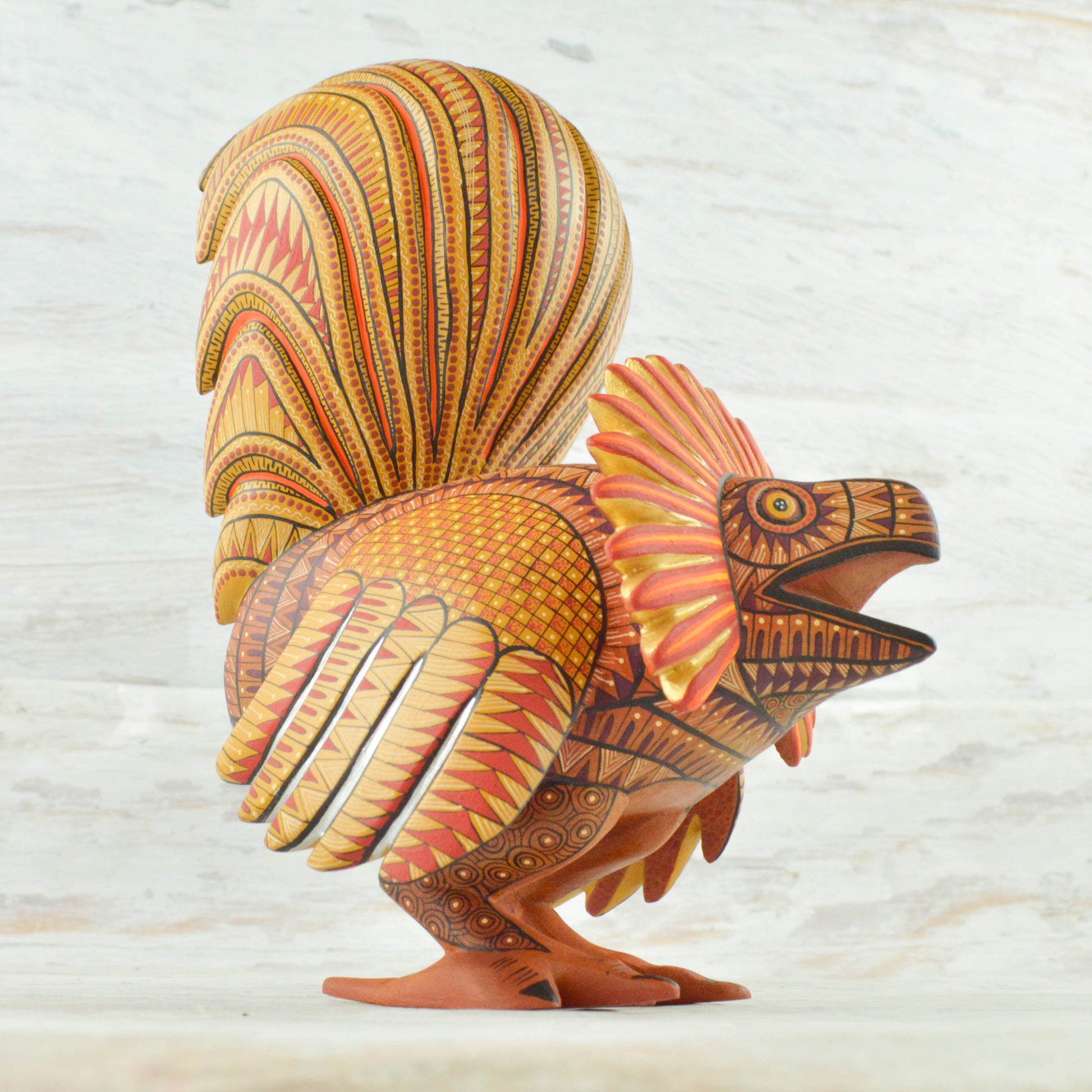 Rooster Alebrije Oaxacan Wood Carving - Alebrije Huichol Mexican Folk art magiamexica.com