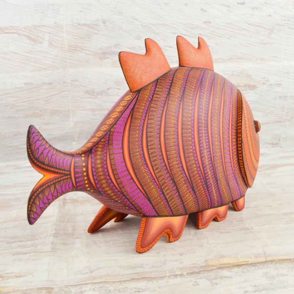 Alebrije Oaxacan Wood Carving Fish - Magia Mexica