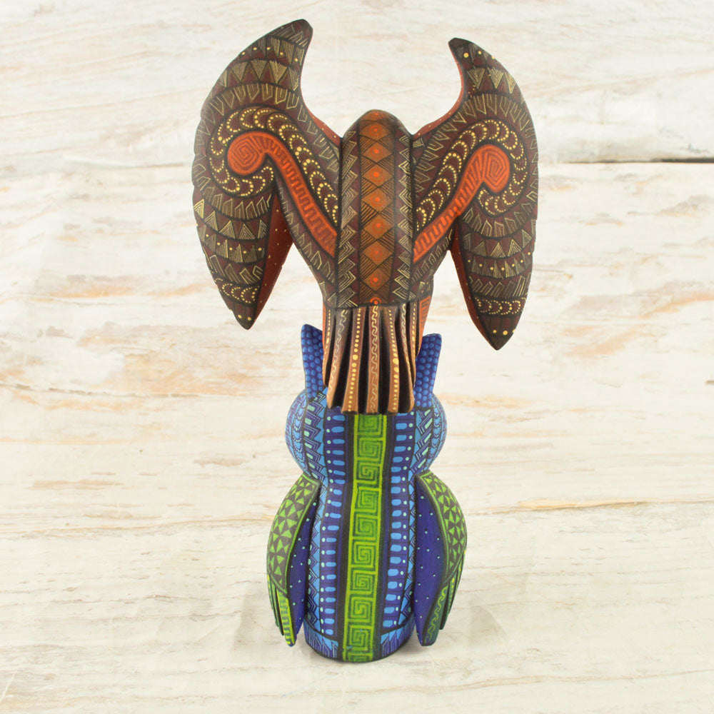 Eagle- owl Alebrije Oaxacan Wood Carving - Alebrije Huichol Mexican Folk art magiamexica.com