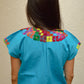 Embroidered Mexican Blouse | Light Blue - Alebrije Huichol Mexican Folk art magiamexica.com