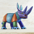 Rhino Alebrije Oaxacan Wood Carving - Alebrije Huichol Mexican Folk art magiamexica.com