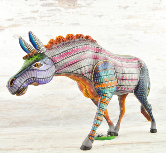 Alebrije Oaxacan Wood Carving Donkey - Magia Mexica