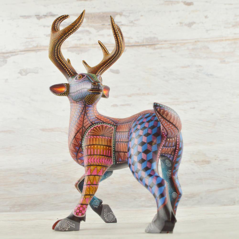 Alebrije Oaxacan Wood Carving Deer - Magia Mexica