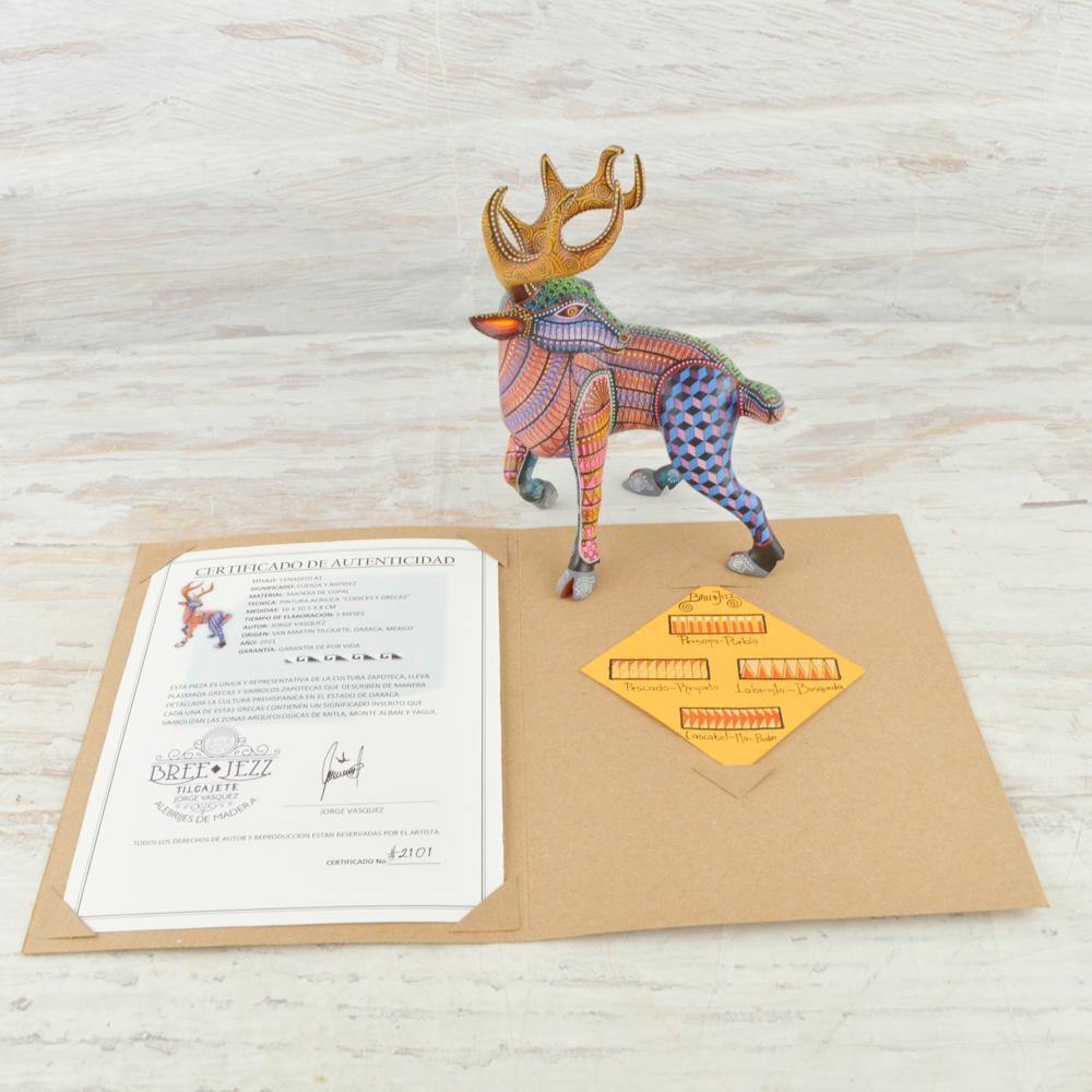 Alebrije Oaxacan Wood Carving Deer - Magia Mexica
