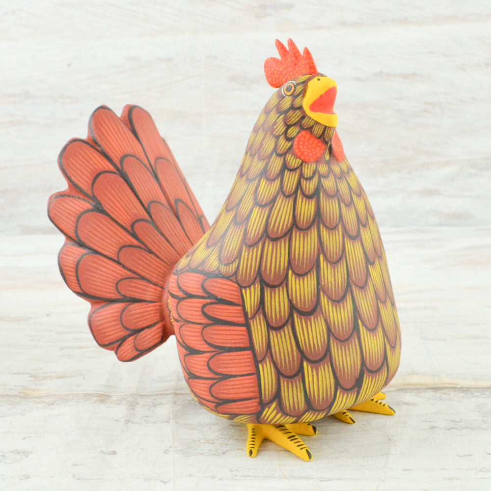 Alebrije Oaxacan Wood Carving Hen - Magia Mexica