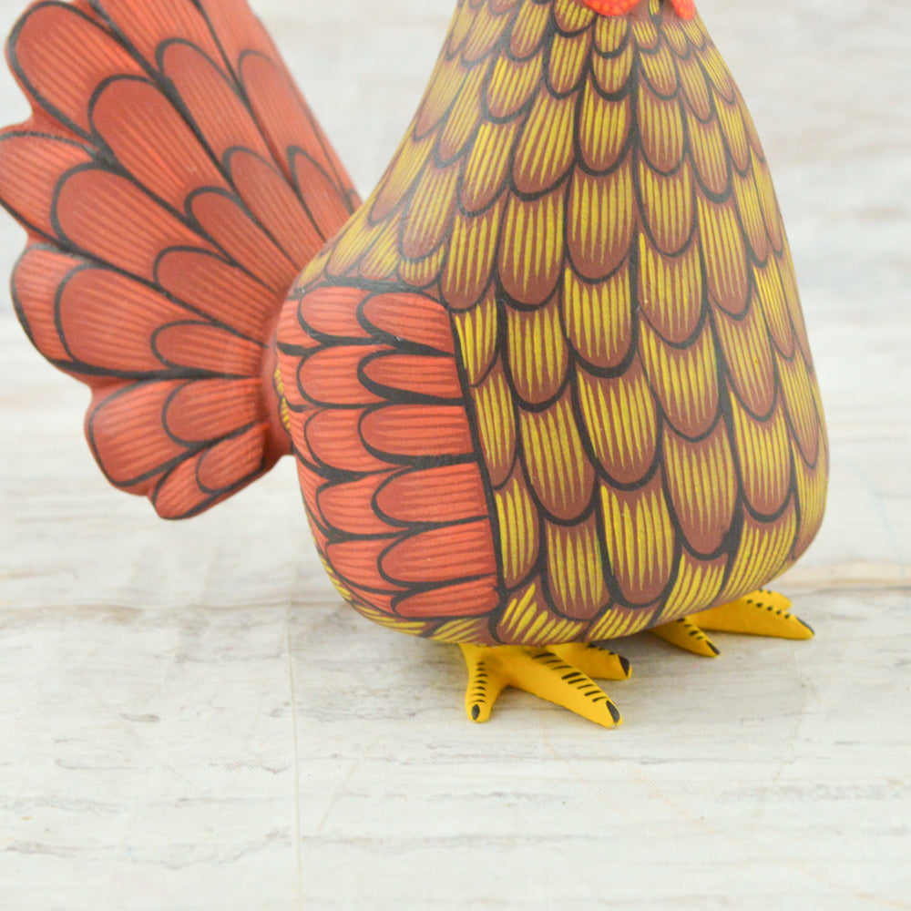 Alebrije Oaxacan Wood Carving Hen - Magia Mexica