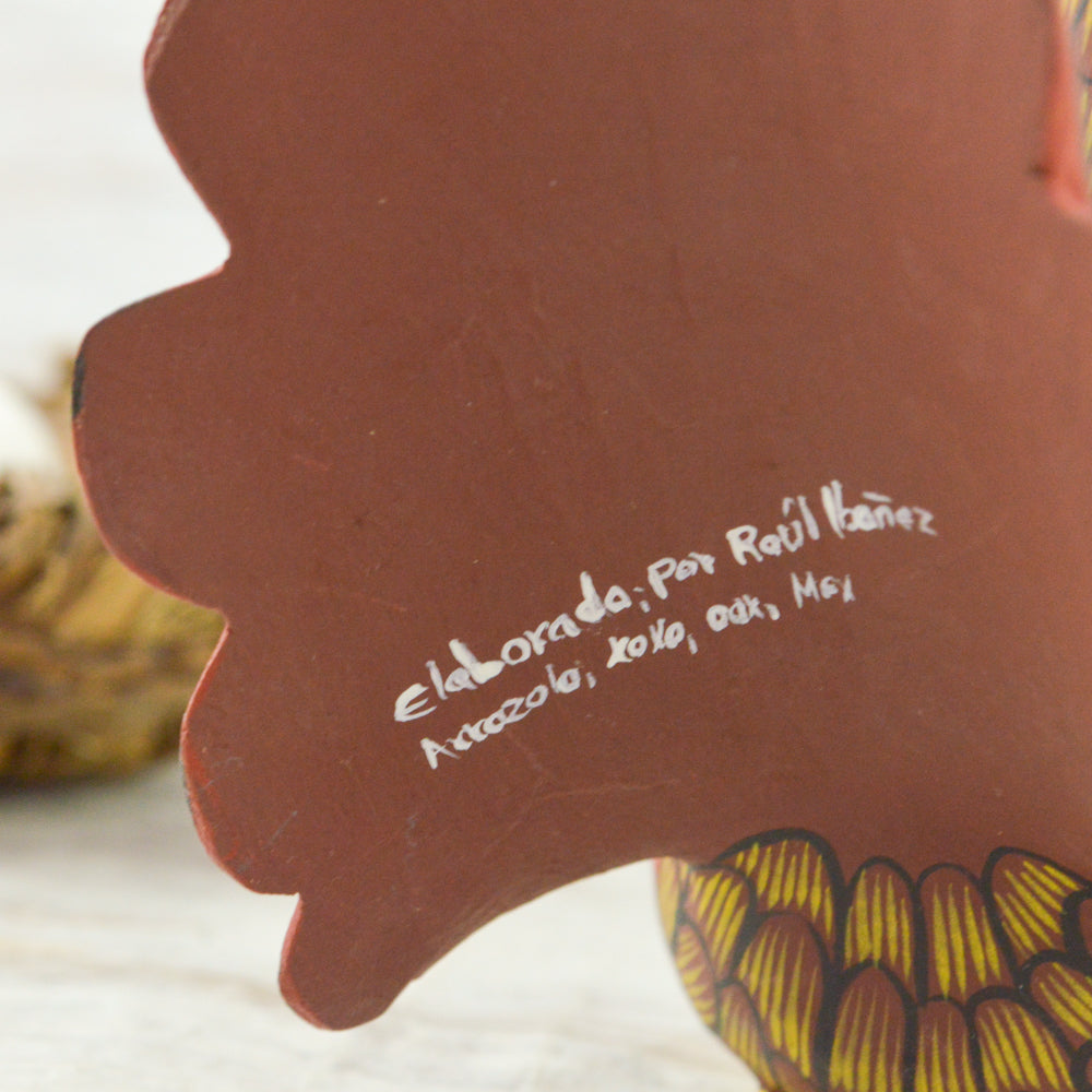 Alebrije Oaxacan Wood Carving Hen - Magia Mexica
