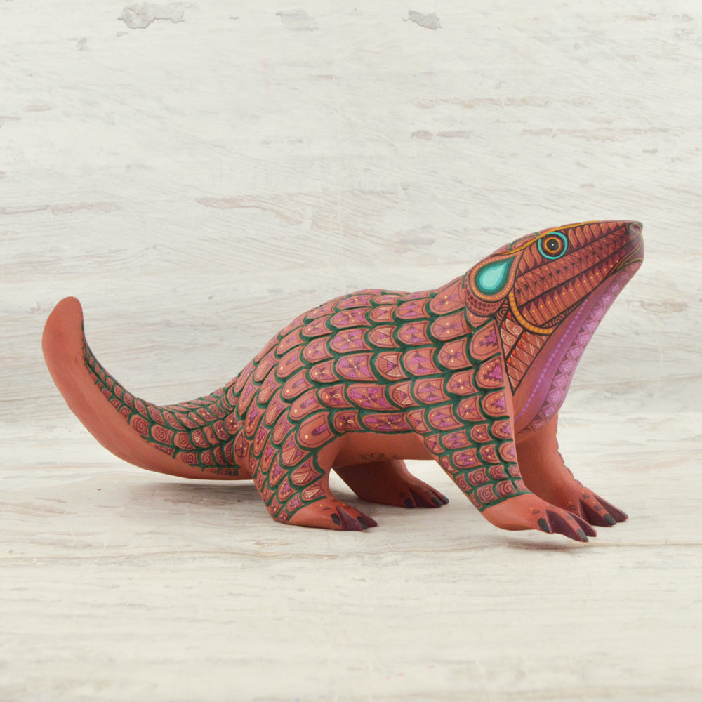 Pangolin Alebrije Oaxacan Wood Carving - magiamexica.com