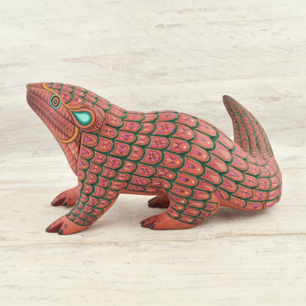 Pangolin Alebrije Oaxacan Wood Carving - magiamexica.com