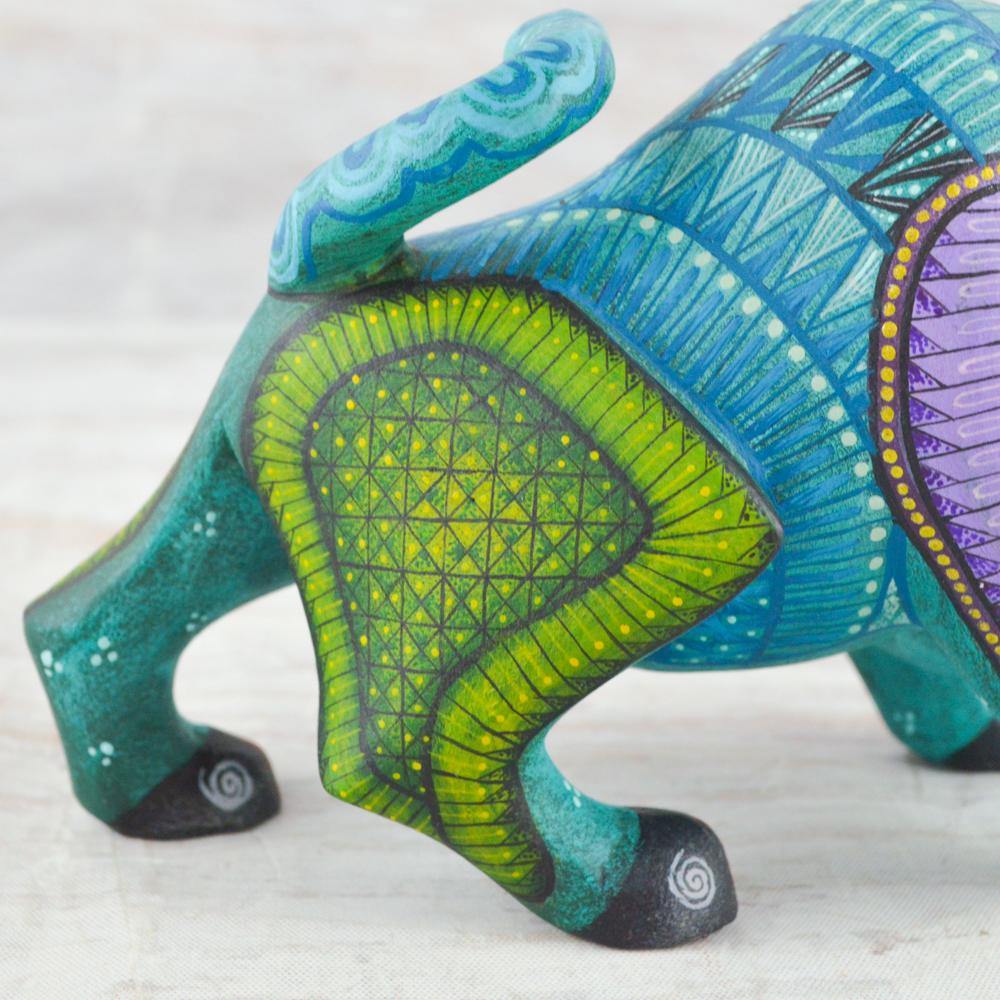 Alebrije Oaxacan Wood Carving Rhino - Magia Mexica