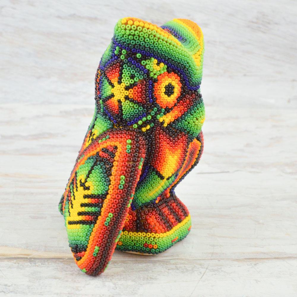 Huichol Art Beaded Animals Owl - Magia Mexica 