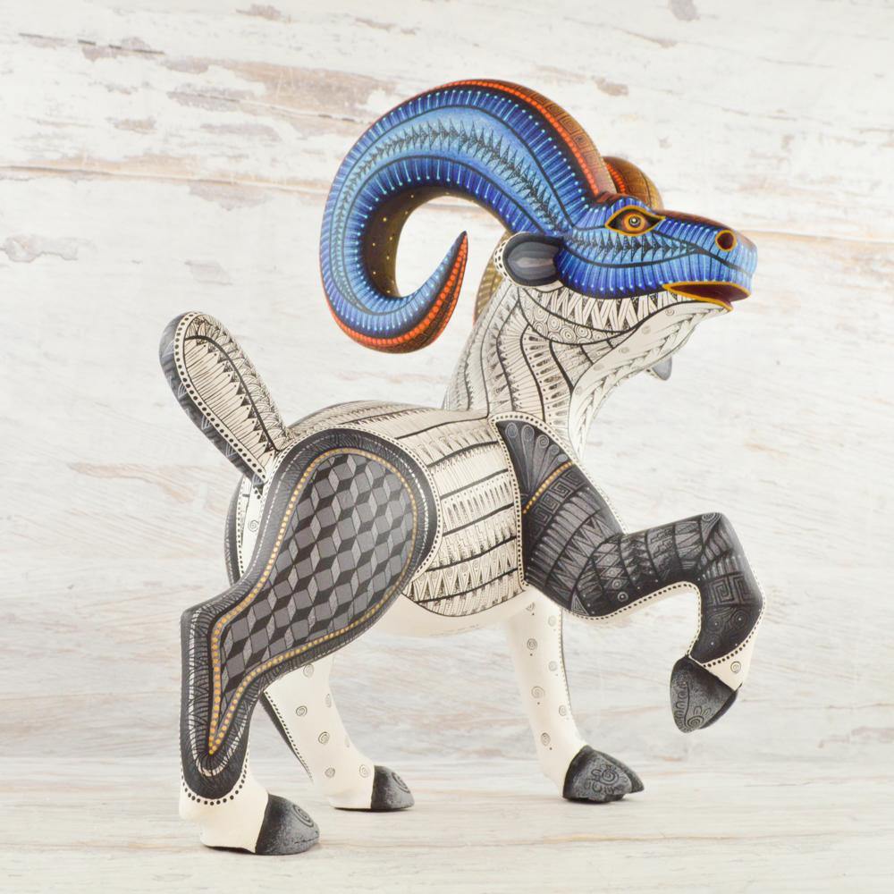 Alebrije Oaxacan Wood Carving Ram - Magia Mexica