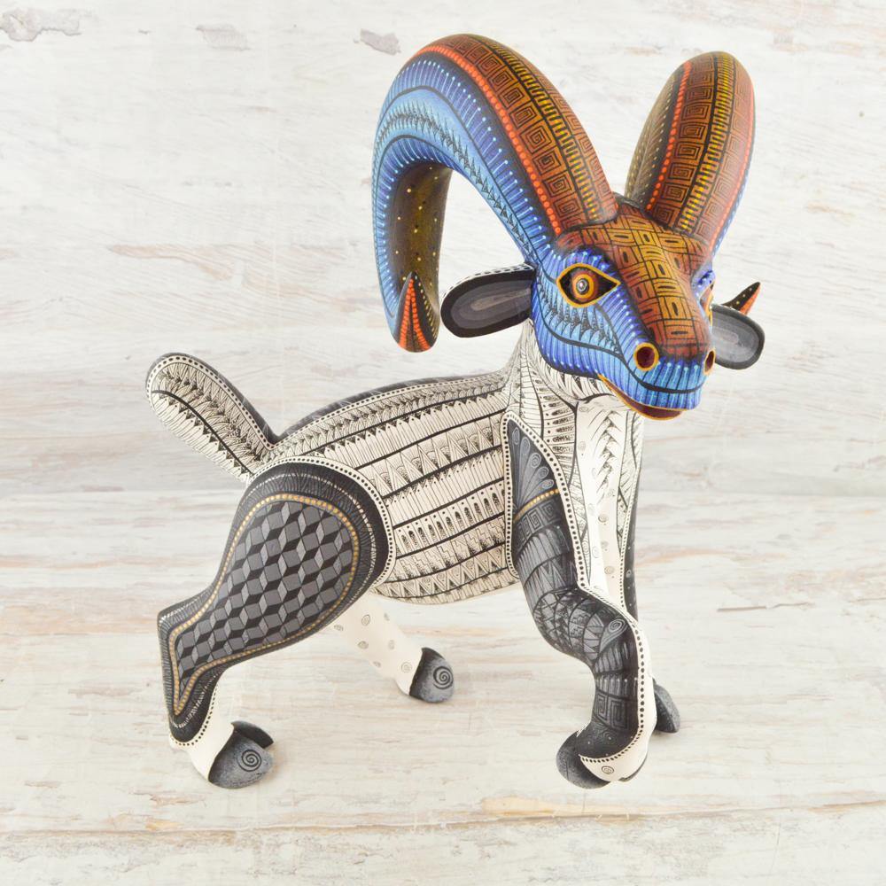 Alebrije Oaxacan Wood Carving Ram - Magia Mexica