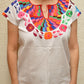 Embroidered Mexican Blouse | White - Alebrije Huichol Mexican Folk art magiamexica.com