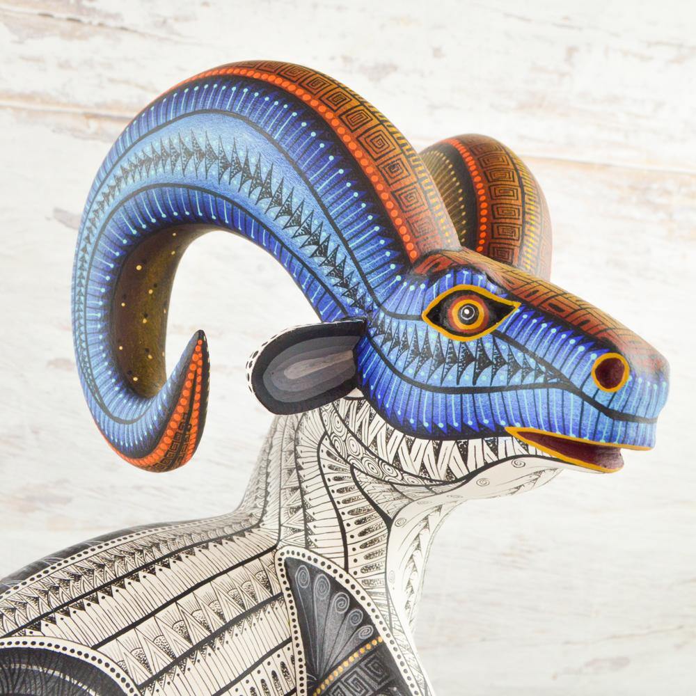 Alebrije Oaxacan Wood Carving Ram - Magia Mexica
