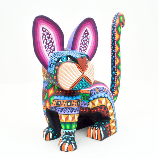 Cat Alebrije Oaxacan Wood Carving  - Magia Mexica